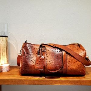 Faux Ostrich Leather Weekender Bag